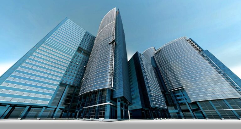 skyline skyscraper skyscrapers building architecture city high urban planning towers 3d rendering banks building building building building building