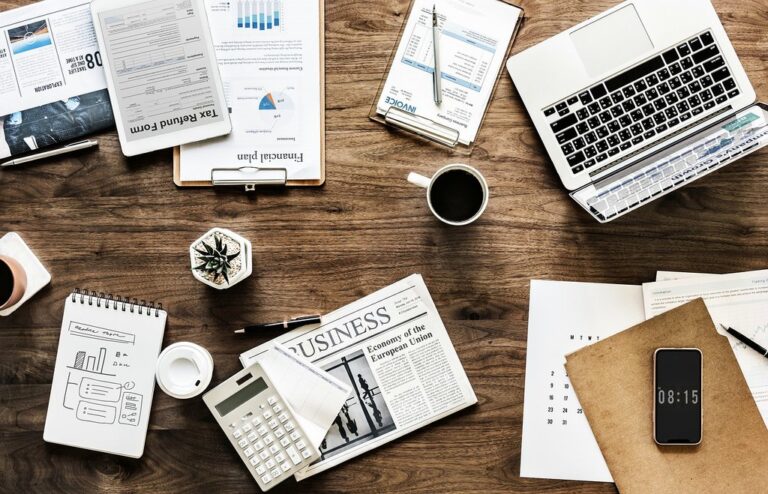 desk work business office finance documents analysis application brainstorming computer flatlay information laptop marketing notebook objects planning startup wooden table workplace workspace business business business business business finance