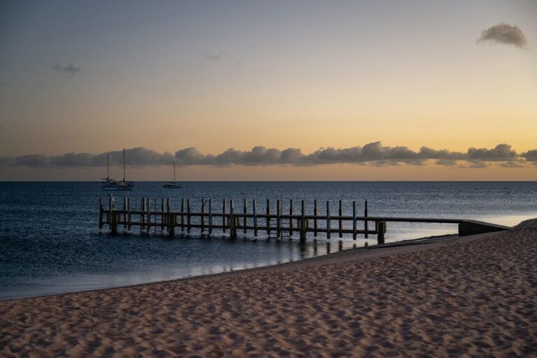 beach pier sunrise ocean jetty monkey mia nature leisure sand coast australia west australia