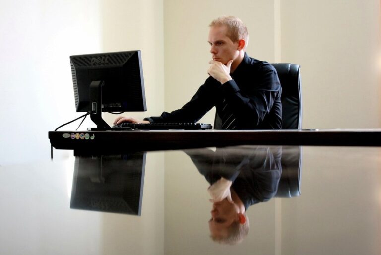 business businessman chair computer desk desktop entrepreneur man monitor reflection thinking work working business business business businessman thinking thinking thinking thinking thinking work