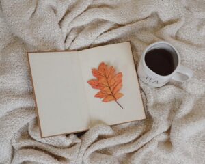 book leaf tea autumn fall nature reading beverage season top view cozy book book book book book
