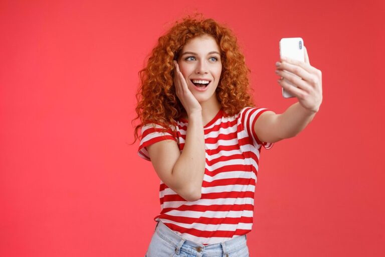 girl woman female nature ginger red redhead selfie filter photo smartphone phone telephone app cellphone internet social-media technology messaging screen display gadget device application aspiration summer