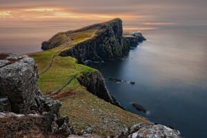 neist point sea coast horizon coastline ocean scotland united kingdom england isle of skye highlands and islands nature landscape europe cliffs water pasture meadow sea sea ocean ocean scotland scotland scotland scotland scotland united kingdom england england nature europe europe