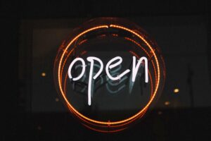 open illuminated light neon light sign entry neon sign signage open sign open open open open open