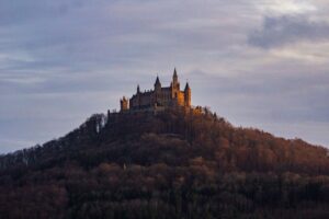 mountain castle trees woods landscape germany nature