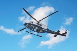 helicopter flying sky aviation flight police nature operation blue sky